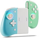 binbok Joy Pad Controller for Switch/Switch OLED, Wireless Joy Con Replacement Switch Controller 8 Colors Adjustable LED Joypad Controller with Back Map Button/Turbo/Motion Control (Green&Blue)