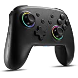 Switch Controller, Switch Pro Controller Compatible with Switch/Switch Lite, Wireless Gamepad with 7 LED Colors/ Motion Control/Dual Vibration/Turbo