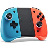 binbok Joypad for Switch, Wireless Controller 8 LED Colors, Remote Gamepad, Adjustable Turbo, Vibration, Ergonomic, Switch Console Accessories, Back Button (RED&Bule)