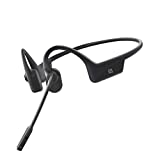 AfterShokz OpenComm Wireless Stereo Bone Conduction Bluetooth Headset with Noise-Canceling Boom Microphone for Office Home Business Trucker Drivers Commercial Use, Black