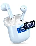 Wireless Earbud, Bluetooth 5.3 Headphones with 4 Call Noise Cancelling HD Mic, Earphones with LED Display Charging Case, Auto Pairing Bluetooth Earbud, 25H Playtime in Ear Buds for Android iOS