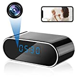 EOVAS Hidden Camera Clock HD 1080p WiFi Alarm Clock Spy Cameras Wireless Nanny Cam Video Real-Time with Motion Detection/Night Vision for Home Office Security Surveillance- No Audio