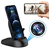 Hidden Spy Camera WiFi in Wireless Phone Charger,Wlofoisz Nanny Spy Cam Motion Activated,HD1080P/4K (Rotate Lens) with 250°Viewing Angle,Hidden Secret Cameras for Home Office Security(2.4/5G)
