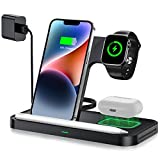 LK Wireless Charging Station 3 in 1 Wireless Charger Stand, Wireless Charger for iPhone 12 13 14 11 Pro Max XR XS X 8plus 8, Nightstand for Apple Watch 7 6 SE 5 4 3 2, AirPods Pro/3/2(No iWatch Cable)