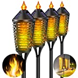 SUWEAZC 4 Pack Solar Torch Light with Flickering Flame Solar Torch Lights 41inch Waterproof Led Solar Fire Light Solar Powered Light Automatically for Christmas Garden Yard Decor