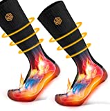 Rechargeable Electric Heated Socks Winter Heating Socks, 4500mAh Battery Powered Cold Weather Heat Socks for Sports Outdoor Hunting Skiing Riding Fishing （US6-9）