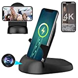 Spy Camera Hidden Camera WiFi Wireless Phone Charger with Video,Motion Activated ,Spy Nanny Cam HD 4K (Rotate Lens) with 250°Viewing Angle, camaras espias ocultas for Home Office Security(2.4/5G)