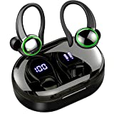 Wireless Earbud Bluetooth Headphones 5.3, 48Hrs Playtime Sport in Ear Wireless Earphones with Digital LED Display Over Ear Buds with Earhooks Waterproof Headset with Mic for Running Workout