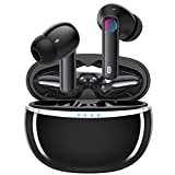 Wireless Earbuds,Bluetooth 5.3 Headphones In-Ear with 4 Mics,ENC Noise Cancellation,HIFI Stereo,32 Hours Playtime,Touch Control,IPX6 Waterproof Sports Bluetooth Earphones for iOS,Android Black