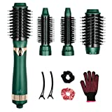 Professional Hot Air Brush for Women, Multipurpose Beauty Hair Dryer Brush for Curling or Straightening, Hair Volumizer, Blow Dryer Brush with Interchangeable Brushing Heads for All Hair Types