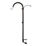 Shepherds Hook Bird Feeder Pole, Weather-Resistant Plant and Bird Feeder Hanger with 2 Hooks, Adjustable Bird House Pole with a Sturdy Steel Construction, for Feeders, Baskets, Lanterns, and More
