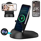 Kgnvfyih Hidden Camera Spy Camera WiFi Wireless Phone Charger, Nanny Spy Cam Motion Activated,HD1080P/4K (Rotate Lens) with 250°Viewing Angle, camaras espias ocultas for Home Office Security(2.4/5G)