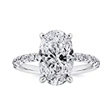 RURULUYA 3CT Oval Cut Engagement Ring for Women, Promise Ring,White Sapphire Ring,925 Sterling Silver 18K White Gold Plated Ring Size 5#