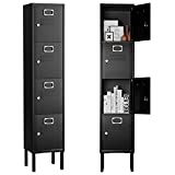 Hicomony Employee Lockers, Metal Office Locker Storage Cabinet with 4 Doors, 66\