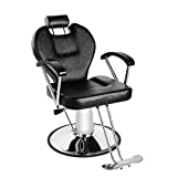 Dangvivi Hydraulic Recliner Barber Chair, Salon Chair for Hair Stylist with Adjustable Headrest, 360 Degrees Rolling Swivel, Upgraded Salon Spa Beauty Equipment